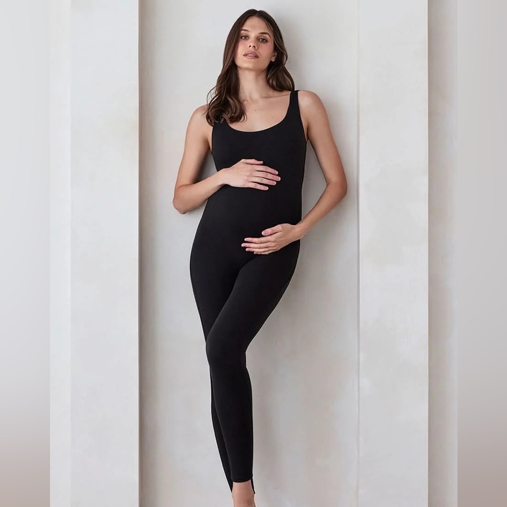Bumpsuit “Lucy” Maternity Unitard Jumpsuit Black Sleeveless Size Large